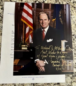 1984 Kentucky Governor Brereton Jones Hand-Signed Photo And Letter - Picture 1 of 1