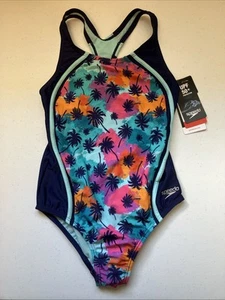 Speedo Girl's One Piece Thick Strap Aqua Splash Swimsuit Size 12 NWT 1116 - Picture 1 of 7