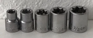 Craftsman S-AC SAE 5pc 3/8” Drive 8 pt Socket Set  1/4” To 1/2” 44341-44345 - Picture 1 of 4