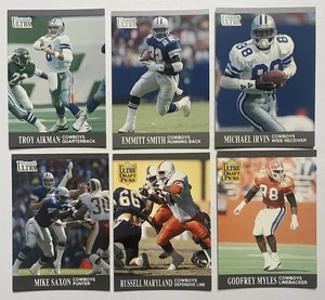 6 Card Lot 1991 Fleer Ultra Football Dallas Cowboys Team Set Aikman Smith Irvin - Picture 1 of 2