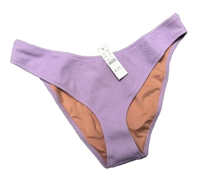 Parte inferior de bikini J Crew para mujer XL lavanda texturizada cintura curva descarada piernas altas Foto 1 de 4