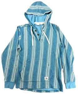 Quiksilver Baja Sudadera con Capucha Pullover Poncho Surf Azul Rayas Mezcla de Algodón Para Hombre’s M - Imagen 1 de 13
