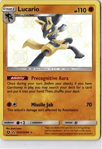 Pokemon Lucario SV22/SV94 Sun & Moon Hidden Fates Shiny Vault Near Mint - Picture 1 of 2