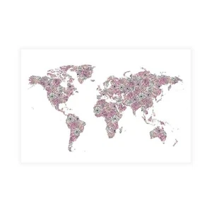 Stampa su Tela su Carta Poster o Quadro Pavlova Martina Peony Map - Picture 1 of 2