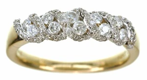 14KT Yellow Gold 1/2 Carat Diamond Anniversary band ring size 6 - Picture 1 of 12
