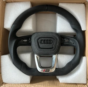Alcantara Leder Lenkrad Passend Für Audi RS6 RS7 RSQ8 Q5 Q7 Q8 SQ5 SQ7 SQ8 RS - Picture 1 of 1