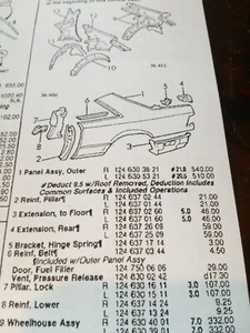 Service Book With Parts Numbers Mercedes W124 - Picture 1 of 3