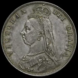 More details for 1887 queen victoria jubilee head silver half crown, g/ef #4