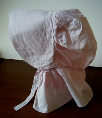 Antique Early Bonnet Americana pink Prairie Women’s Victorian cotton fabric - Image 1 of 4