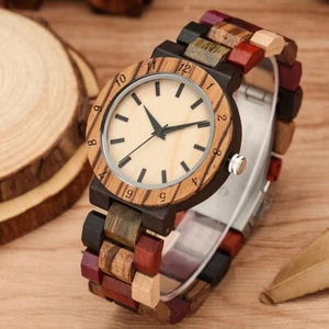 Creative Nature Holzuhr Damen Bambus Quarz Armbanduhr Vollholzarmband - Bild 1 von 9