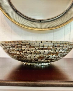 Vintage, Riesen, Perlmutt, Herzstück Schale, 18 Zoll - Bild 1 von 8