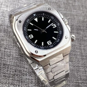 Tandorio 42MM Square Watch With GMT Function Auto NH35A Men Black Dial Sapphire - Picture 1 of 9