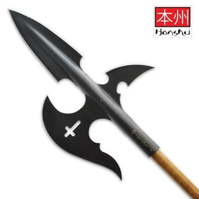 Honshu Halberd Spear- High Carbon Steel, Black Oxide Coating - Spear Head Only - Image 1 of 3