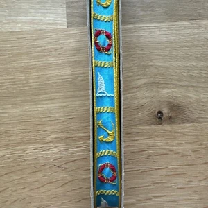 Vintage Nautical Embroidered Cotton Ribbon from West Germany 9+ Yards - Picture 1 of 12