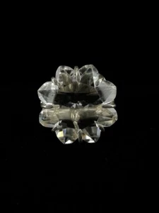 Vintage Sterling Grand Fleur Fantasy Coupe Blanc Quartz Main Bague Sz 7 - Photo 1 sur 9