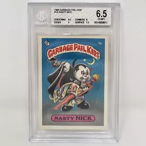 1985 Topps Garbage Pail Kids Series 1 Nasty Nick # 1a BGS 6.5 EX-MT + Barbie - Bild 1 von 2