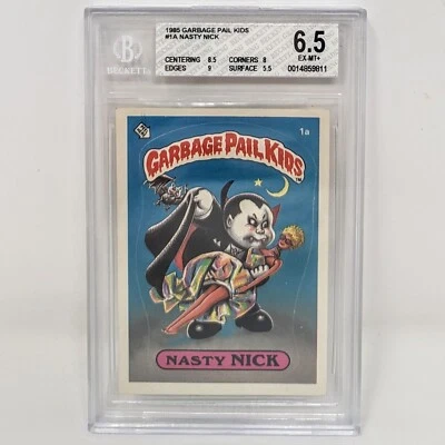 1985 Topps Garbage Pail Kids Series 1 Nasty Nick # 1a BGS 6.5 EX-MT+ Barbie - Image 1 of 2