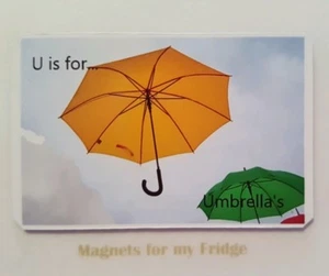 CHILDREN'S LEARNING ALPHABET 'U is for Umbrella' FRIDGE MAGNET - M244 F - Picture 1 of 1