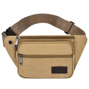 Fanny Pack Adjustable Space-saving Casual Large Phone Belt Bag Canvas - Picture 1 of 13