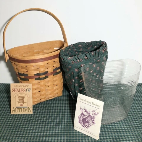 Longaberger Shades of Autumn 1993 Harvest Basket Wall Hanger Protector & Liner Cover