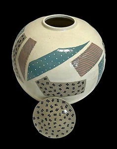 Studio Art Pottery Keramikurne von Christy Johnson Vintage 80er signiert - Bild 1 von 8