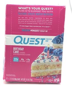 Quest Protein Bar, Birthday Cake, 21g Protein, 12Ct EXP:8/24
