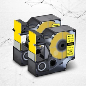 Tubo termorretráctil 2PK 3/4" etiqueta industrial 18058 para DYMO Rhino 5200 4200 6000 - Imagen 1 de 11