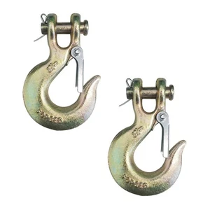 Paquete de 2 camiones de plataforma plana G70 5/16" gancho deslizante Clevis remolque gancho de cadena de transporte - Imagen 1 de 8