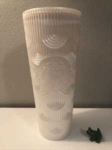 Starbucks White Pearl Shell Core Mermaid Siren Scales Cup Tumbler 24oz No Straw￼ - Picture 1 of 6