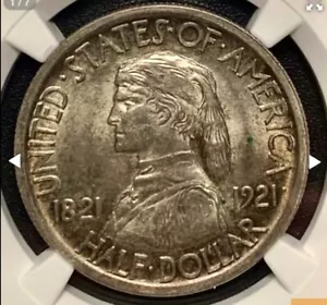 1921 MISSOURI HALF DOLLAR ✪ NGC MS-63 ✪ SILVER 50C COMMEMORATIVE COIN - Picture 1 of 5