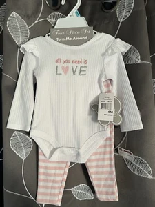 Baby Essentials; 4-piece Girls Outfit; All You Need Is Love; 6m; New With Tags - Picture 1 of 3