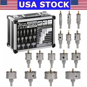 Vearter 15PCS TCT Drill Bit Kit 5/8''-3'' Tugsten Carbide Tipped Hole Saw Set - Picture 1 of 12