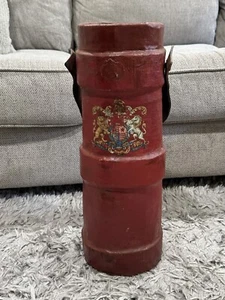 Pistola a secchiello vintage inglese 20" in pelle cordite porta polvere Canon Keg - Foto 1 di 8