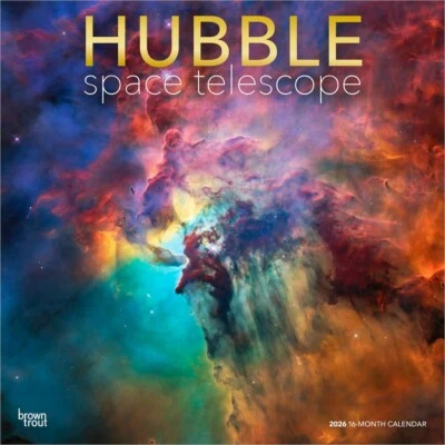 Космический телескоп Hubble | 2026 квадратный настенный календарь 12x24 дюйма | без пластика - Изображение 1 из 4