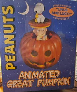 VINTAGE 1998 HALLOWEEN GEMMY PEANUTS ANIMATED GREAT PUMPKIN - Works - Picture 1 of 5