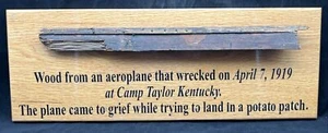 Raro pezzo di legno da un campo di incidente aereo Taylor KY 1919 @R - Foto 1 di 10
