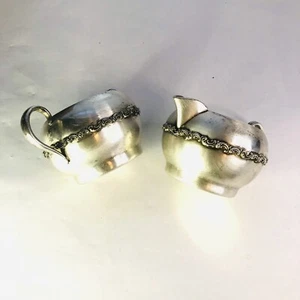 WMRogers silver plate cream and sugar set 19\48 - Picture 1 of 20