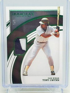 2022 PANINI IMMACULATE TONY GWYNN JERSEY PATCH 5/5 GREEN PARALLEL No.85