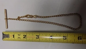 Vintage SP T Bar Swivel Clasp Vest Pocket Watch Chain - Picture 1 of 7