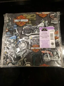Harley Davidson Gift Wrap Ambassador 20” X 2.5 FT 2 Sheets 2 Packages Sealed - Picture 1 of 2