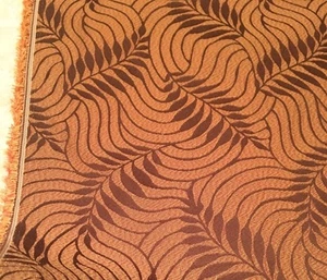 Upholstery Fabric Tropical Fern Leaves Palm Orange Brown Poly 5 Yards - Picture 1 of 8