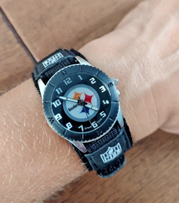 Reloj juvenil Pittsburgh Steelers para niños - Reloj juvenil para niños NFL novato negro Foto 1 de 4