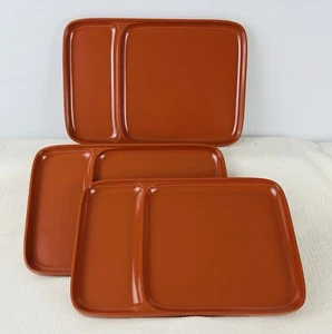Vintage Rosti Denmark MCM Melamine Serving Tray Plate x3 Divided Rust 2365 Retro - Bild 1 von 14