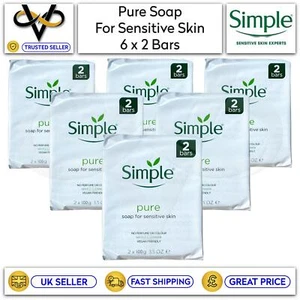6 x Simple Soap Twin Pack Pure Soap For Sensitive Skin No Artificial Perfume - Picture 1 of 1