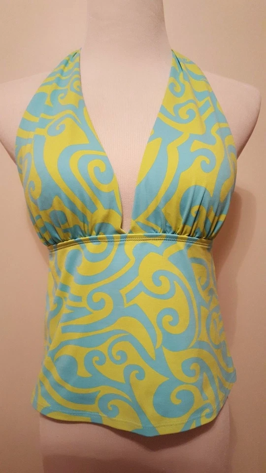 ANNE KLEIN TURQUESA/VERDE 2 PIEZAS HALTER TANKINI Talla 10 Foto 1 de 3