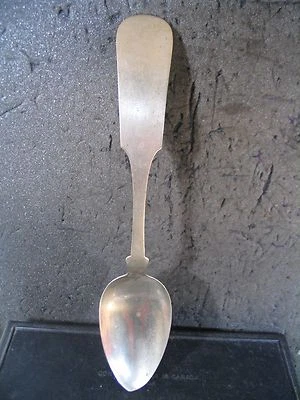 Coin Silver Vintage Mid 1800's HALL & ELTON COIN SILVER TABLESPOON 8 1/2" No Mon - Image 1 of 3
