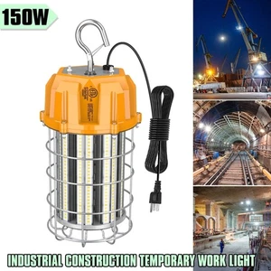 Portable 150W LED Temporary Work Light Industrial Jobsite Work Shop Hanging Lamp - Picture 1 of 10