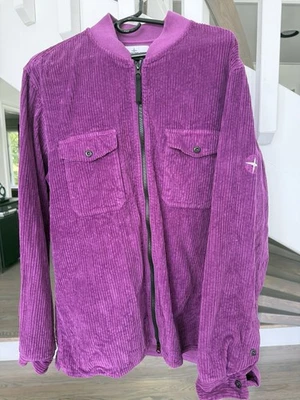 Stone Island 紫色灯芯绒全拉链夹克 XL — 第 1/4 张图片