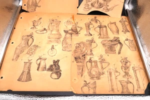 Vtg Artwork Lot Pencil Unframed Unsigned Educational Still Life Art Studies Rare - Picture 1 of 13