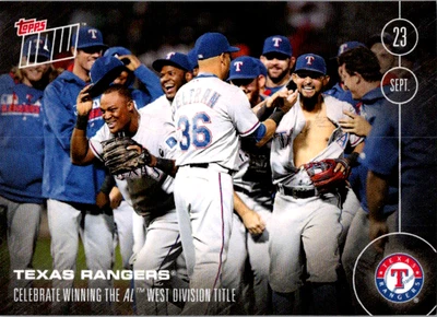 Rangers Win AL West Adrian Beltré Carlos Beltrán 2016 Topps AHORA #498-A SP/345 Foto 1 de 2